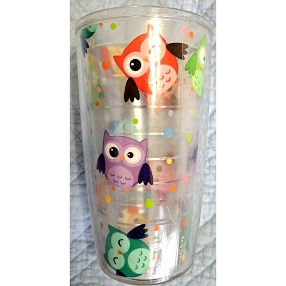 Tervis Tumbler 16 oz. Colorful Owls and Polka-Dots NO LID - Picture 3 of 6